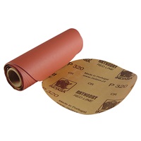 320 Grit, 6" Dia Adhesive-Back Sandpaper, Roll of 25